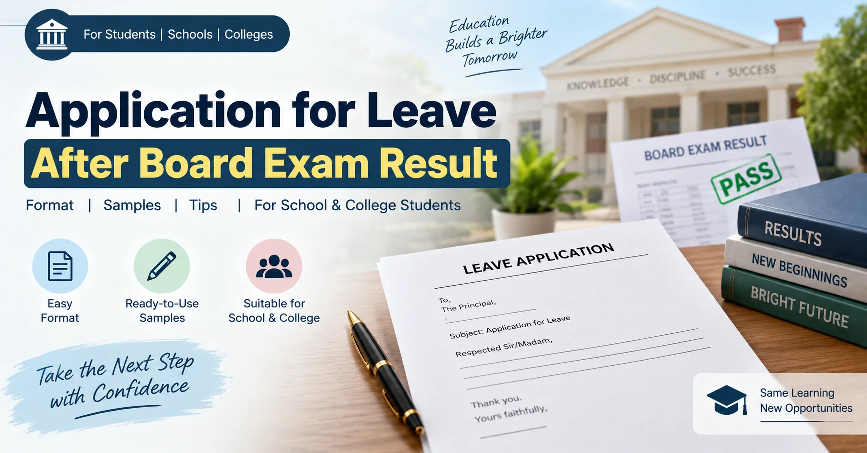 Leave application after board exam result and for college admission