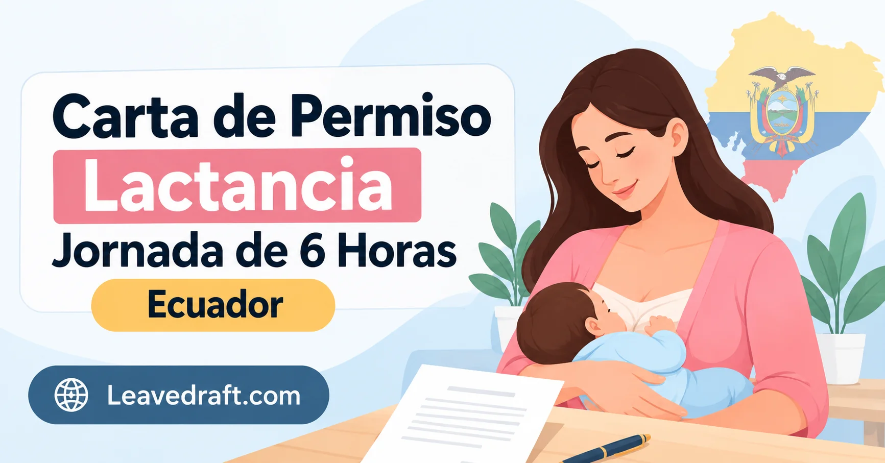 Permiso de lactancia y jornada de 6 horas en Ecuador 2026: modelo