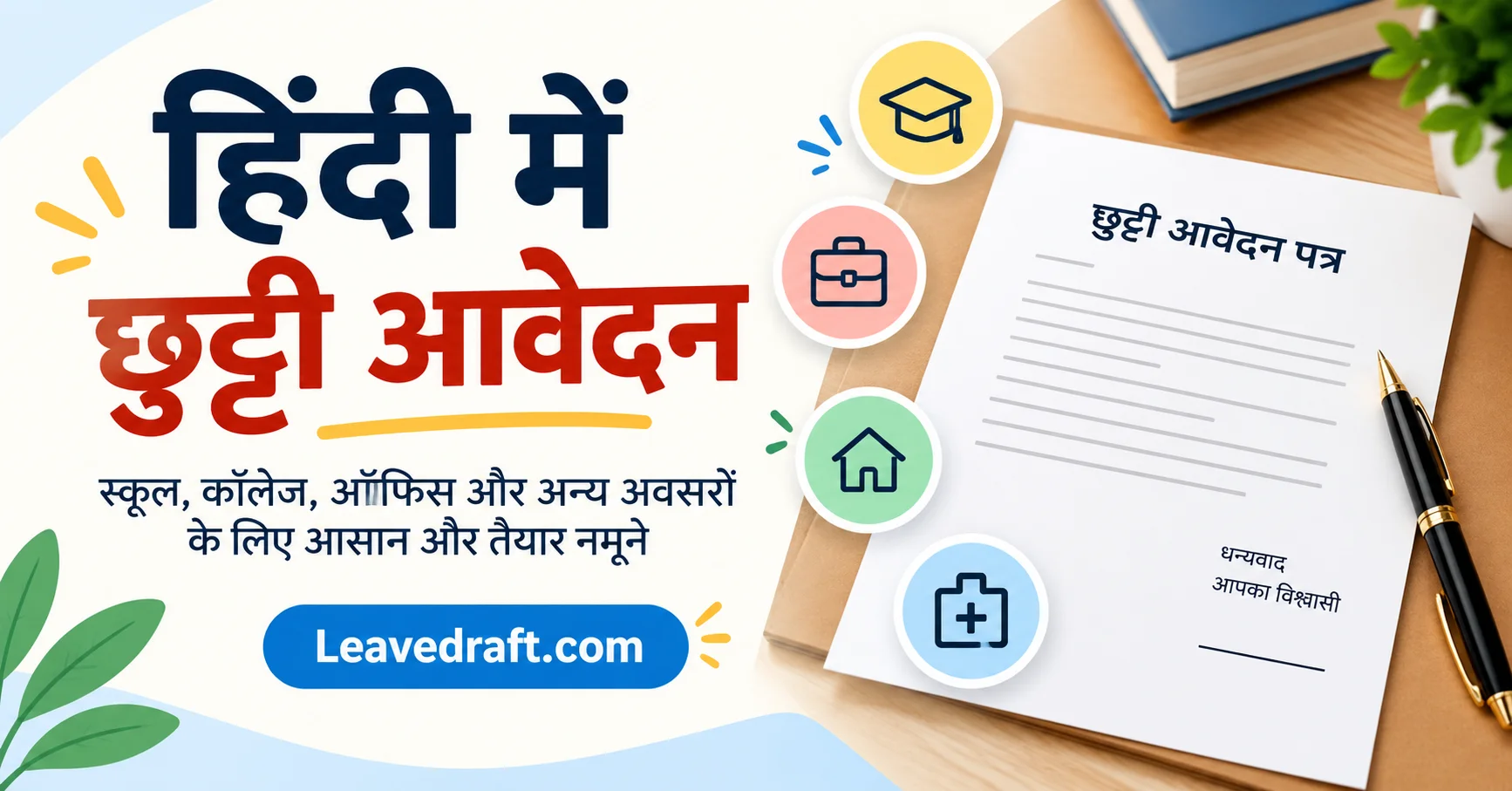 Leave application in Hindi for school, college and office