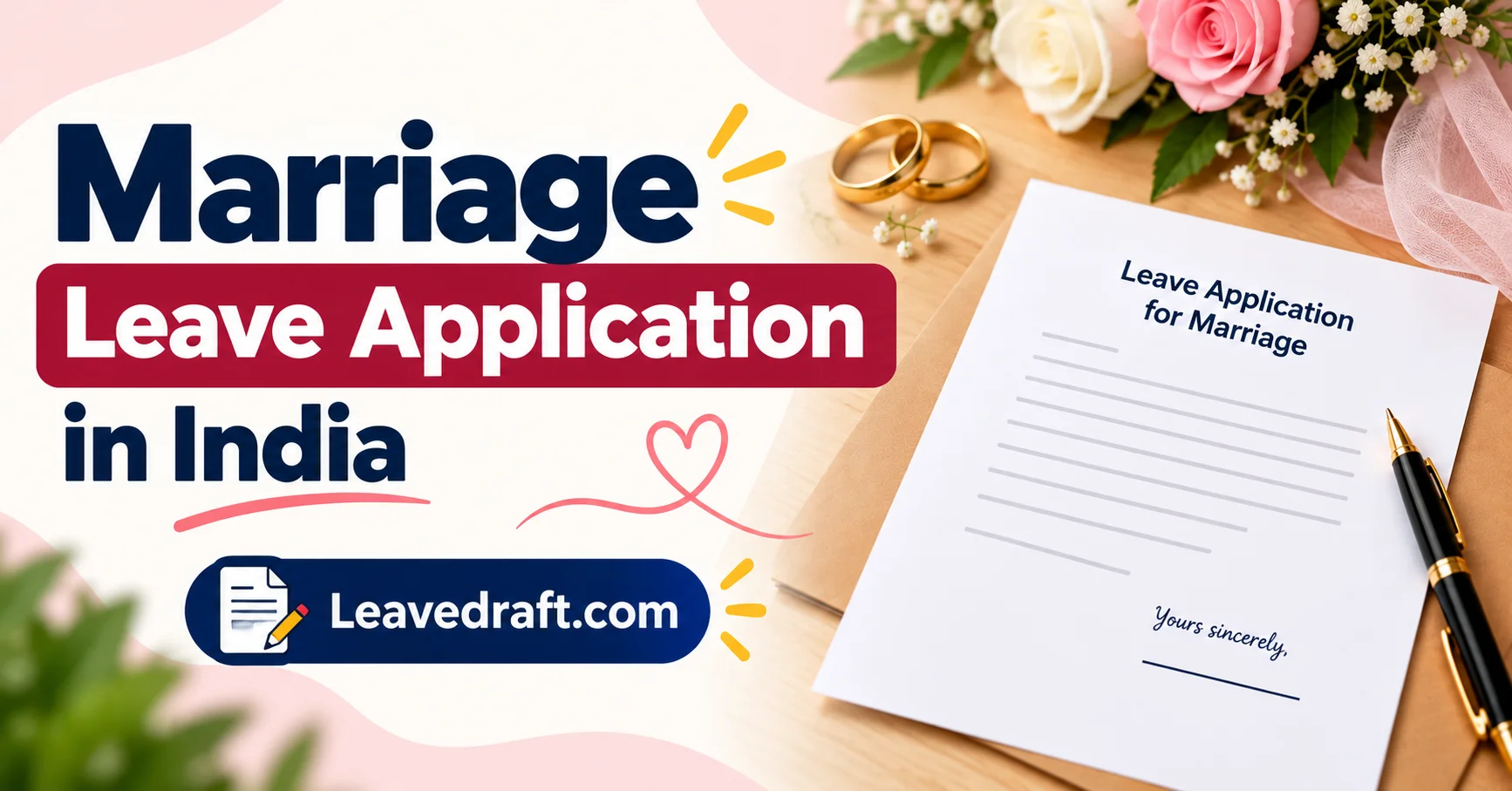 Marriage leave application for office, school and government employees in India
