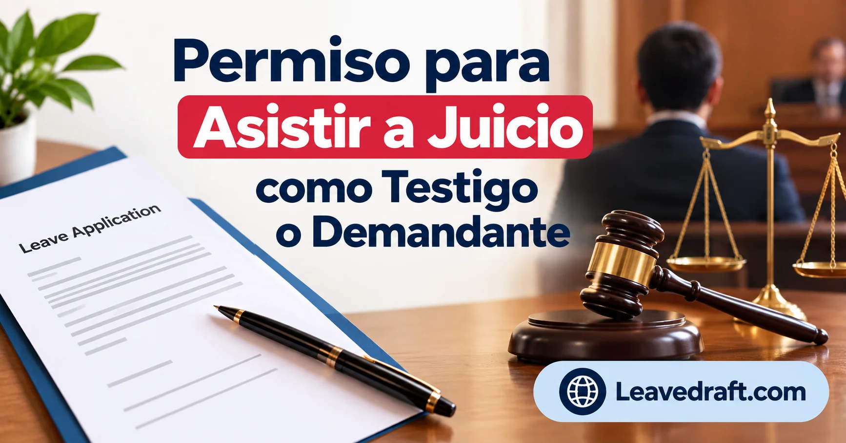 Permiso para asistir a un juicio en España 2026: modelo y justificante